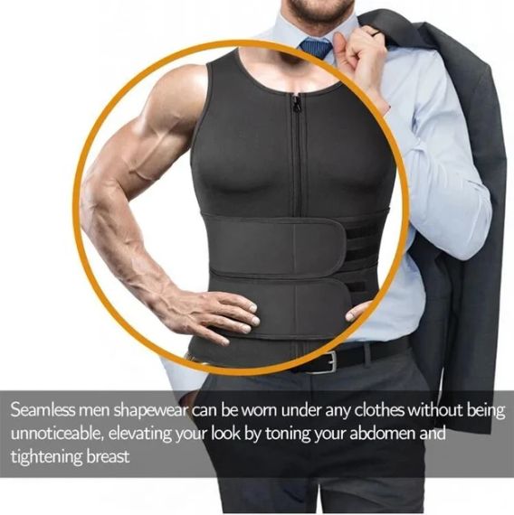 Чоловічий неопреновий жилет для схуднення Body Shaper – XL, чорний | Зображення 3