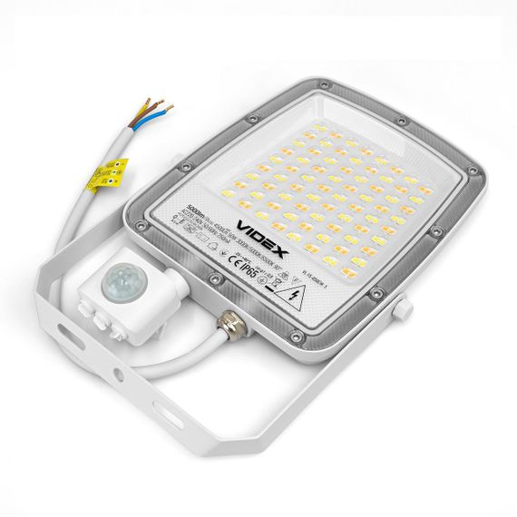 Світлодіодний прожектор VIDEX F5 50W 3000-5000-6500K з датчиком руху 230V White (VL-F5-050CW-S) | Зображення 7