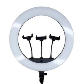 Лампа кольцевая светодиодная HQ-18N с держателем для телефона и пультом