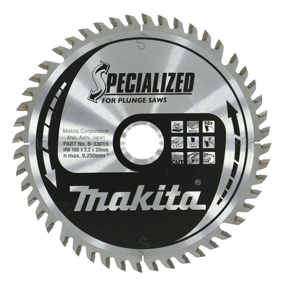 Диск пильный по дереву для погружных пил 165х20 мм 48T Makita SPECIALIZED B-33015