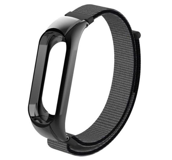 Нейлоновий ремінець Primo для фітнес-браслета Xiaomi Mi Band 3 - Black&Grey