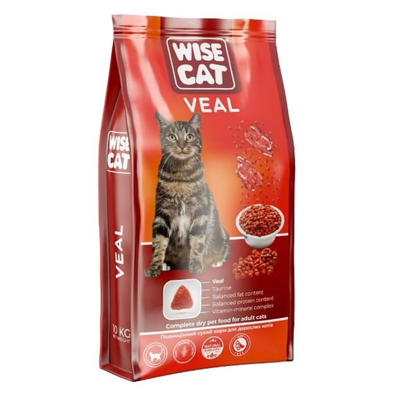 Wise Cat Veal Сухий корм для котів Телятина , упаковка 400г