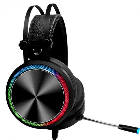 Игровые наушники с микрофоном и регулировкой высоты и LED RGB подсветкой XPRO K5 черные (23719-01_689) | Зображення 4