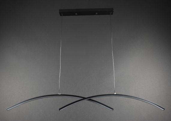 Люстра світлодіодна підвісна LED світильник для квартири на стелю лед 27843 Чорний 20-150х6х100 см. | Зображення 2