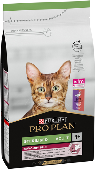 Сухий корм PRO PLAN Sterilised Adult 1+ Savoury Duo для дорослих стерилізованих котів, качка та печінка 1.5кг | Зображення 1