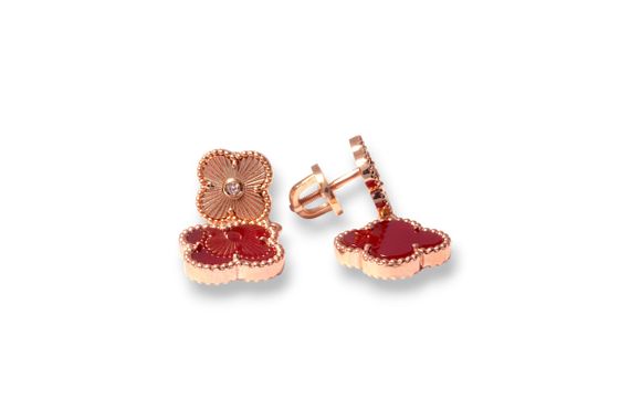 Серьги из красного золота с сердоликом S-0352 | Зображення 2