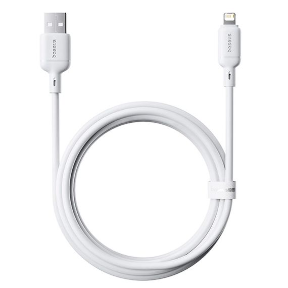Дата кабель Baseus Silky Series OS Fast Charging USB to Lightning 2.4A (1m) (P1037770) Moon White | Зображення 1