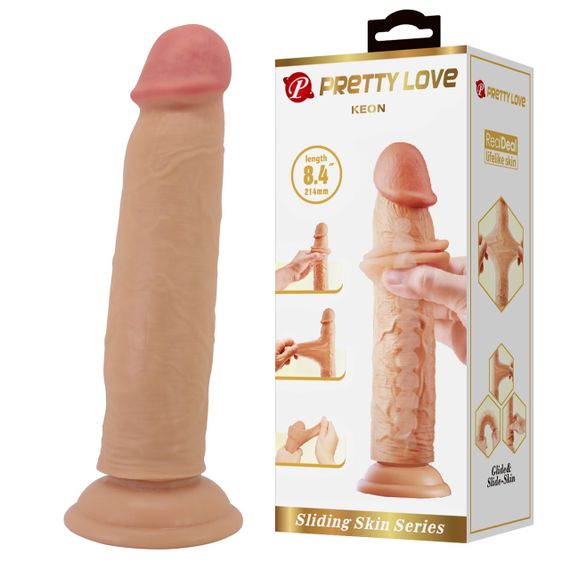 Фалоімітатор на присоску, з ефектом ковзної шкіри LyBaile — Keon Sliding Skin 8.4”, BW-008119LP Sex Aura