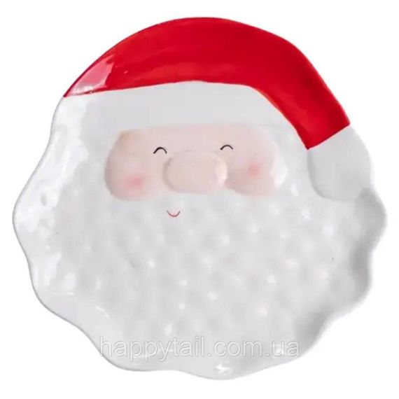 Блюдо сервировочное новогоднее Santa Claus 21*21,5 см с фарфора CR-1-32