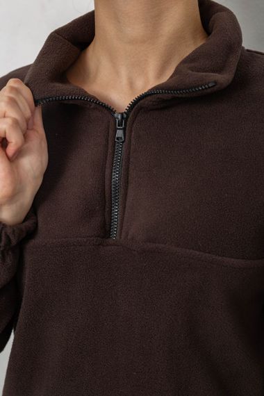 Спортивний костюм жіночий на флісі, колір шоколадний, 241R2007 | Зображення 5