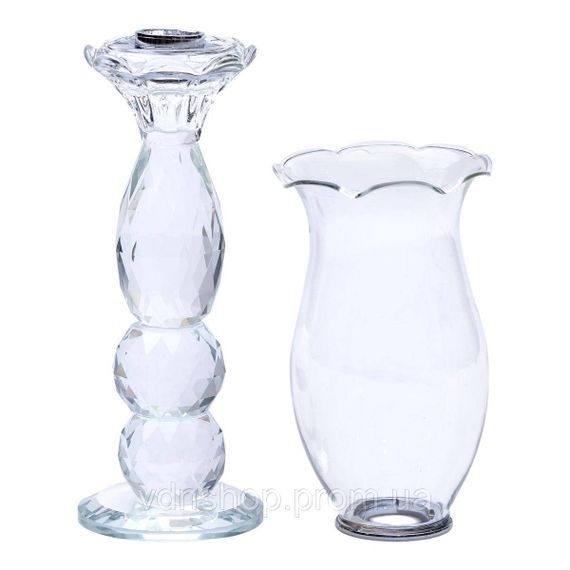 Підсвічник скляний 7×31.5 см підсвічник декоративний келих на ніжці HP-4-5M | Зображення 2