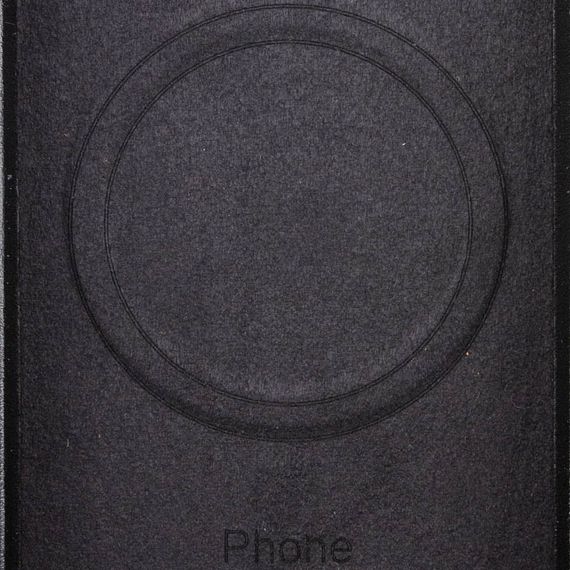 Кожаный чехол Leather Case (AA Plus) with MagSafe для Apple iPhone 14 Pro (6.1") Искусственная кожа, Black | Зображення 3