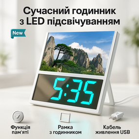 Электронные часы с цифровым дисплеем DS-6608, Классические настольные часы со светящимся табло OC-75