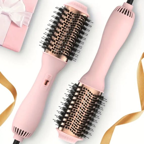 Овальний фен-гребінець 1000W (4-в-1: випрямлення та завивка)