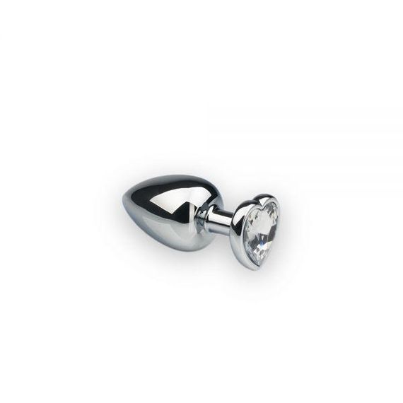 Анальна пробка Silver Heart Diamond, S з кристалом у формі серця Sex Aura
