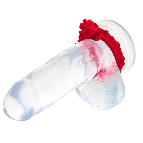 Ерекційне кільце – дракон Creature Cocks Rise of the Dragon Silicone Penis Ring – Red, діаметр 4 см | Зображення 5