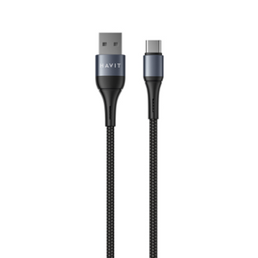 Кабель HAVIT HV-CB651C USB - USB-C 2.1A Black 1m (6/120)