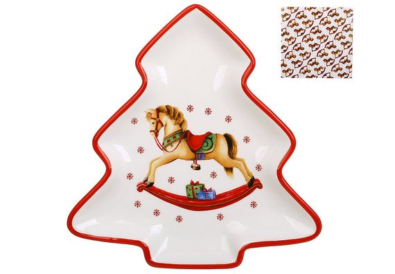 Салатное квадратное блюдо из фарфора Equine Gold: Square, 21х21 см | Зображення 1