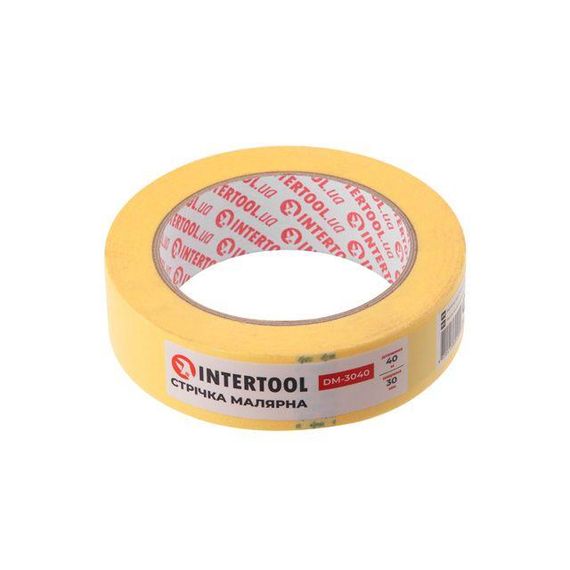 Стрічка малярна 30мм, 40м, жовта INTERTOOL DM-3040 | Зображення 1
