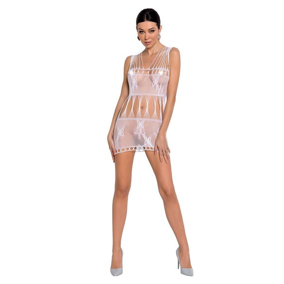 Бодістокінг — мінісукня з метеликами Passion BS090 white, One size | Зображення 2