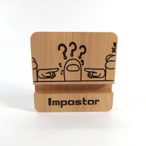 Підставка тримач для смартфона/планшета AMONG US Impostor Майстерня містера Томаса 10х10см дерево