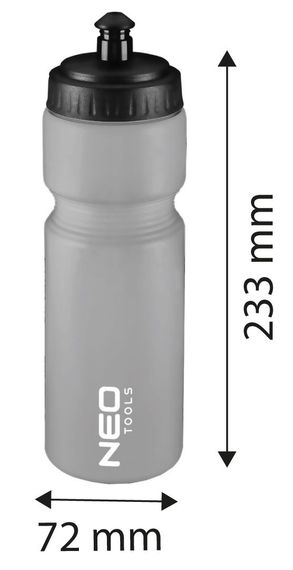 Пляшка для води Neo Tools для велосипеда, 700мл, довжина 23.5 см, LDPE, сірий (91-010) | Зображення 7