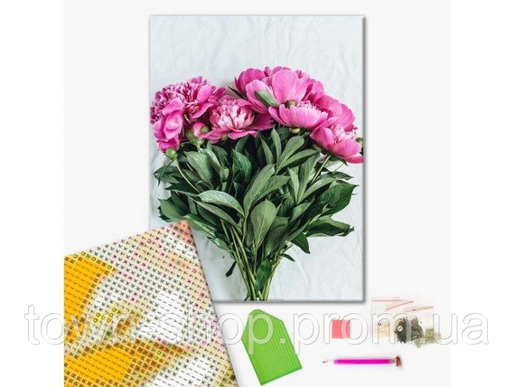 Алмазная мозаика "Садовые пионы" Brushme DBS1044 40х50 см