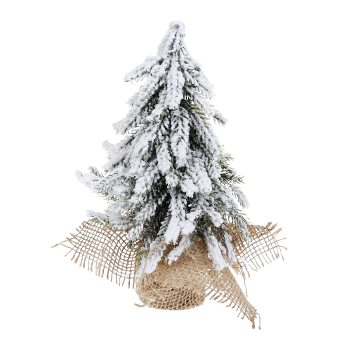 BONA DI Ялинка декоративна засніжена в джутовому мішечку, 20 см