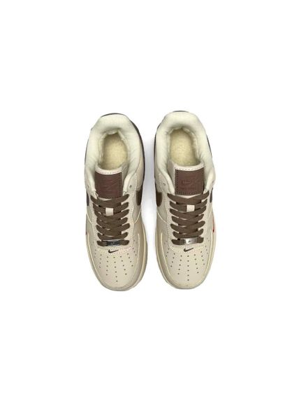 Жіночі кросівки  Air Force 1 Winter Beige Brow, В'єтнам, хутро | Зображення 1