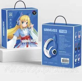 Беспроводные детские Наушники с Ушками с подсветкой с MicroSD Ear STN-25 Bluetooth