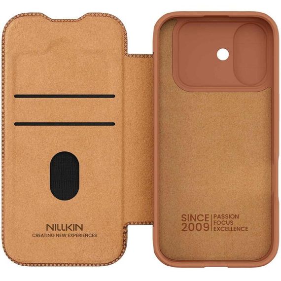 Кожаный чехол-книжка Nillkin Qin Pro Camshield для Apple iPhone 17 (6.3") Brown | Зображення 4