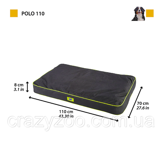 Подушка для собак и котов Ferplast Polo 110 черная 110x70x8 см 81090017 | Зображення 1