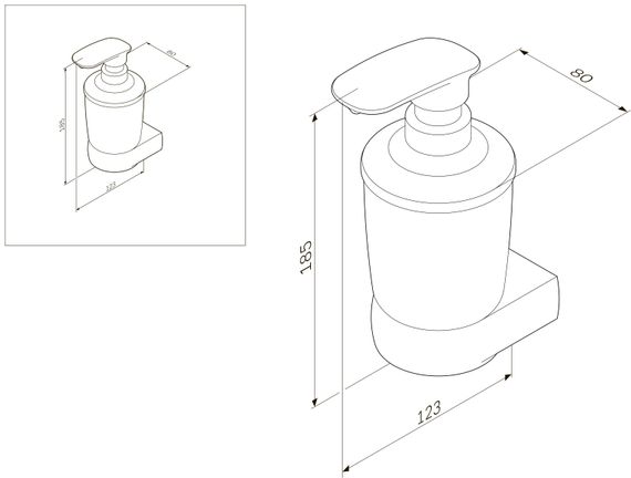 Скляний диспенсер для рідкого мила AM.PM Sensation A3036900 | Зображення 1