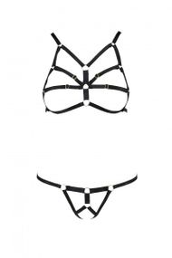 Комплект білизни зі стреп Passion Exclusive ARMANDA SET XXL/XXXL, black sexstyle