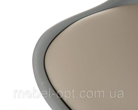 Стілець Sedia grey DSM Eames Style, сіре пластике сидіння з м'якою подушкою та букові ніжки | Зображення 2