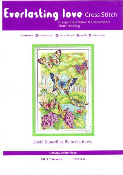 Набір для вишивання за нанесеною на канву схемою "Butterflies gather honey". AIDA 14CT printed, 33*18 см | Зображення 1