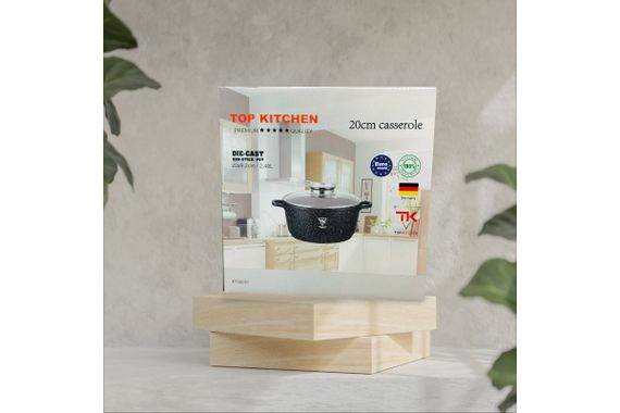 Каструля казан з мраморним антипригарним покриттям 20 х 9,2см./2,49 Л Top Kitchen TK00051 Чорна | Зображення 2