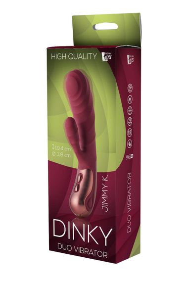 Подвійний вібратор рельєфний Dream Toys Dinky Duo Vibrator Jimmy K, бордовий Sex Aura | Зображення 3