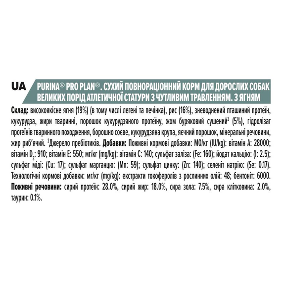 Сухий корм Purina Pro Plan Large для дорослих собак великих порід атлетичної статури з ягням 14кг | Зображення 5