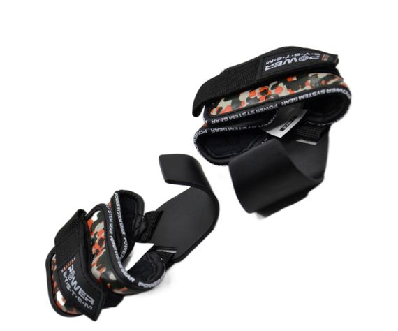 Гаки для тяги на зап'ястя Павер сістем PS-3370 Hooks Camo Black/Red L | Зображення 4