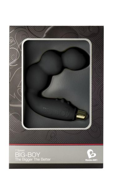 Вібромасажер простати Rocks Off Big-Boy Black, масаж промежини, макс. діаметр 4,5 см sexstyle | Зображення 1