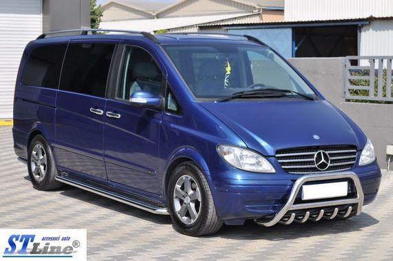 Кенгурятник WT003/004 (нерж.) 50мм, без надписи для Mercedes Viano 2004-2015 гг | Зображення 7