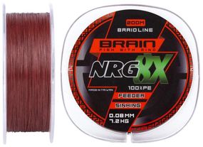 Шнур Brain NRG 8X sinking 200m 0.08 mm 7.2 kg ц: brown