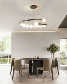 Люстра світлодіодна підвісна LED світильник для квартири на стелю лед 27564 Чорний 25-90х60х60 см.