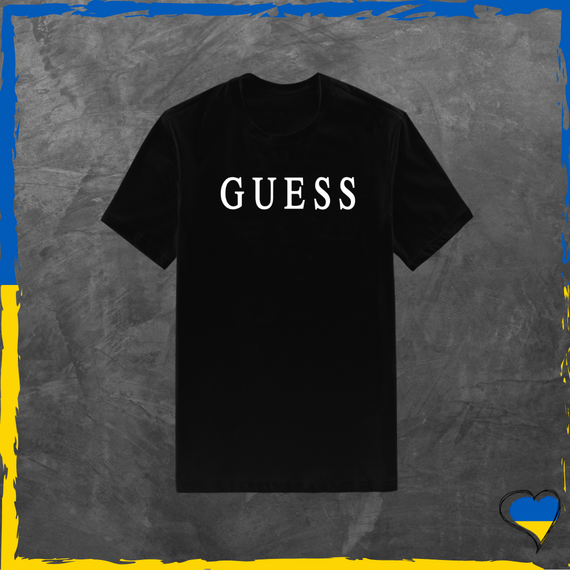 Футболка Guess унисекс. Футболка  Гесс мужская и женская Черный, XS/S