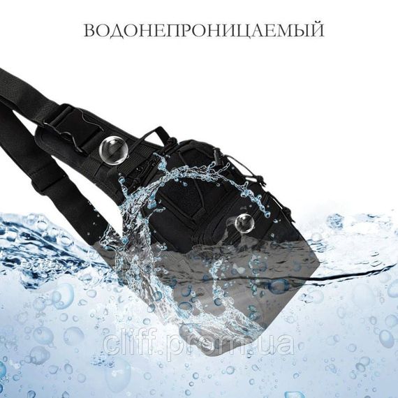 Качественная тактическая сумка, укрепленная мужская сумка рюкзак тактическая слинг Black | Зображення 5