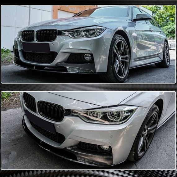 Накладка на передній бампер Lip MP-Style (для F30 M-Sport, Карбон) для BMW 3 серія F-30/31/34 2012-2019 рр | Зображення 2