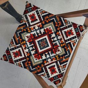 Подушка на стул Гуцульський орнамент 40x40x4 см (PZ_25NG003)