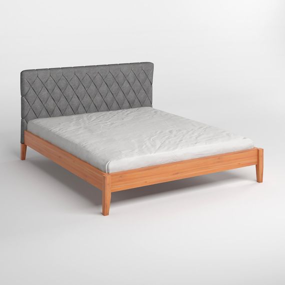 Двоспальне дерев&#039;яне ліжко Mebigrand Венеція ДК Яблуня/Аляска 93 (Сірий) 180х190 см (MBG-5433) | Зображення 1