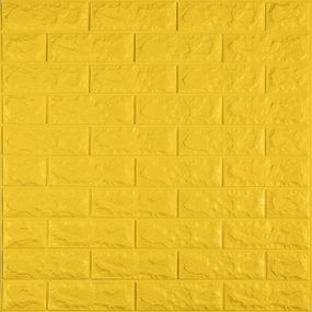 3D панель самоклеюча 700х770х7мм цегла Жовтий (010-7) SW-00000049